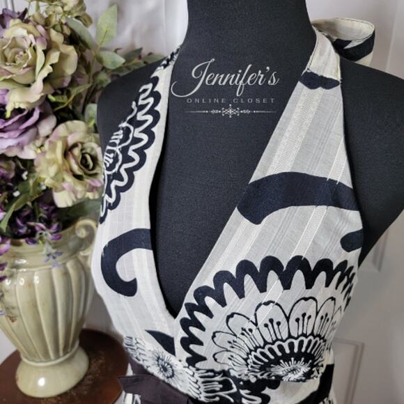 Robbie Bee NWT Floral Open Back Halter Dress Size 10 - Picture 2 of 11